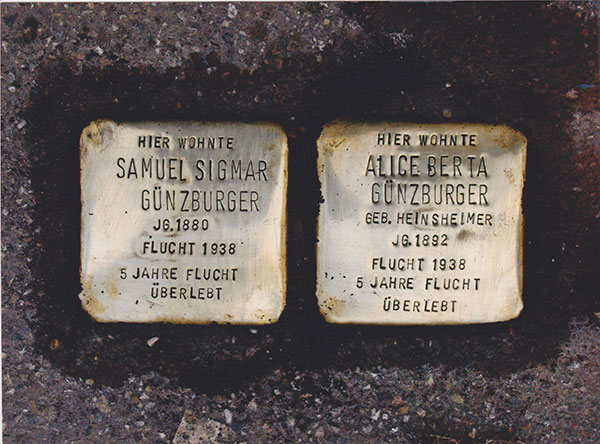 As part of a project that has already memorialized more than 30,000 victims of Nazism throughout Europe, in 2005 the artist Gunter Demnig imbedded these two Stolpersteine or 